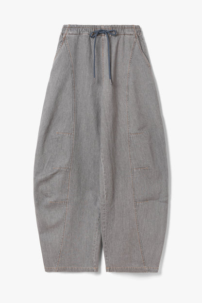 Juno Elastic Waist Barrel Jeans | Washed Grey