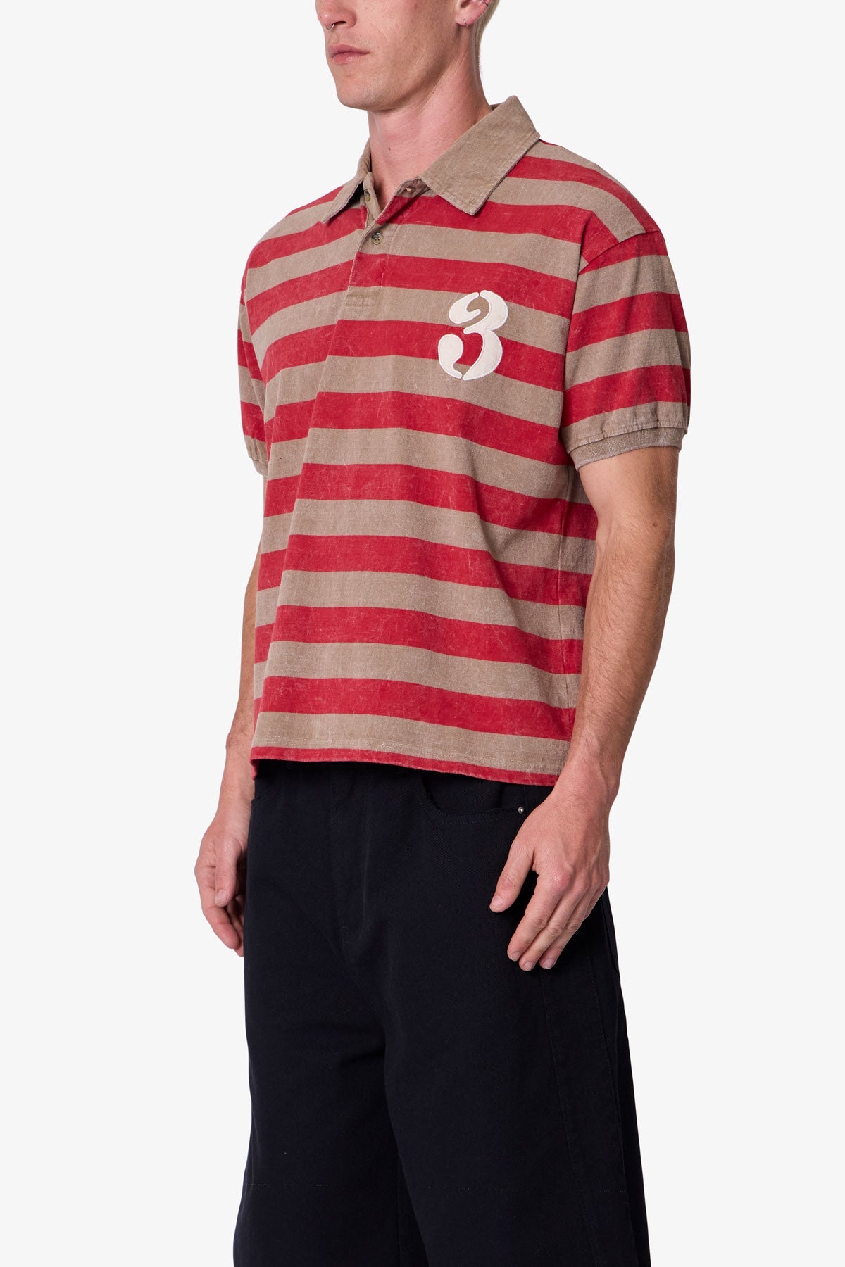 Mini Stripe S/S Rugby Shirt - Brown