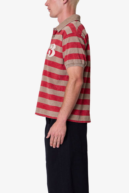 Mini Stripe S/S Rugby Shirt - Brown