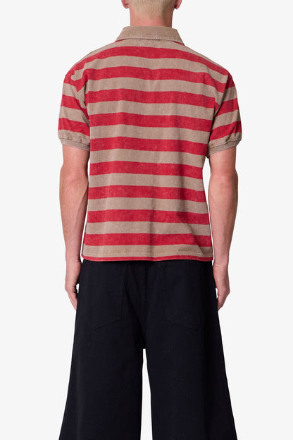 Mini Stripe S/S Rugby Shirt - Brown