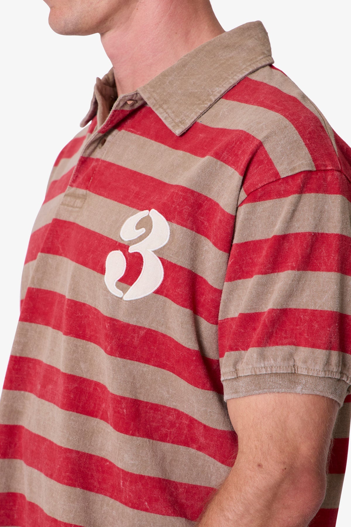 Mini Stripe S/S Rugby Shirt - Brown