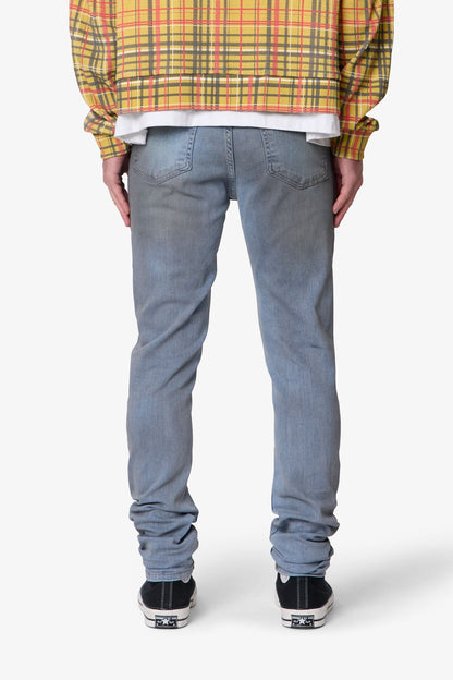 Oil Ruched Skinny Denim - Blue