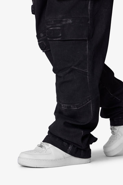 Oil Stretch Cargo Pants - Brown