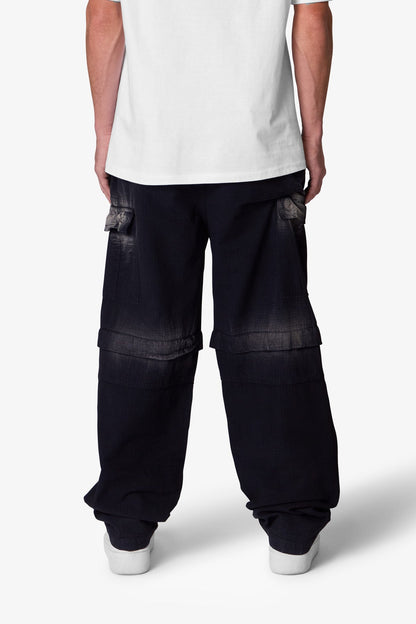 Oversized Cargo Pants - Washed Black