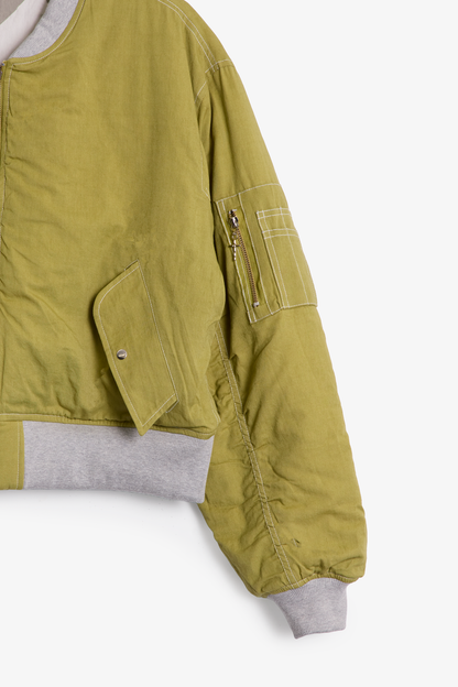 Overwashed Reversible Bomber Jacket - Olive