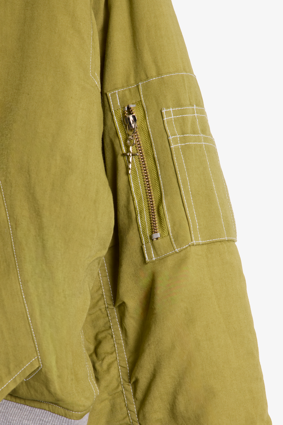 Overwashed Reversible Bomber Jacket - Olive