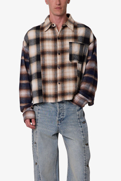 Paneled Flannel Shirt - Multi