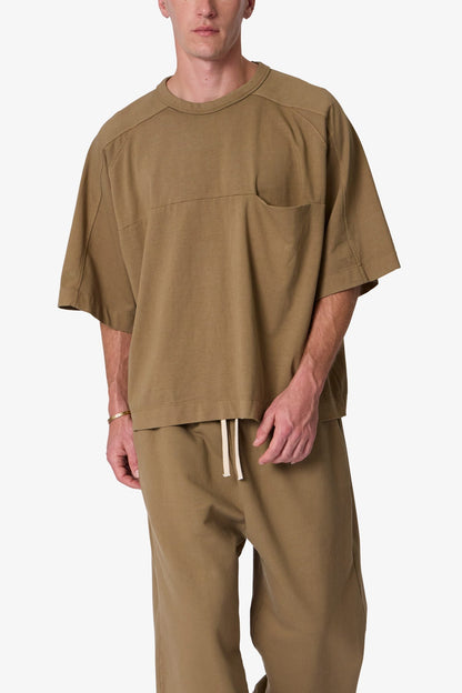 Paneled Hidden Pocket Tee - Washed Earth