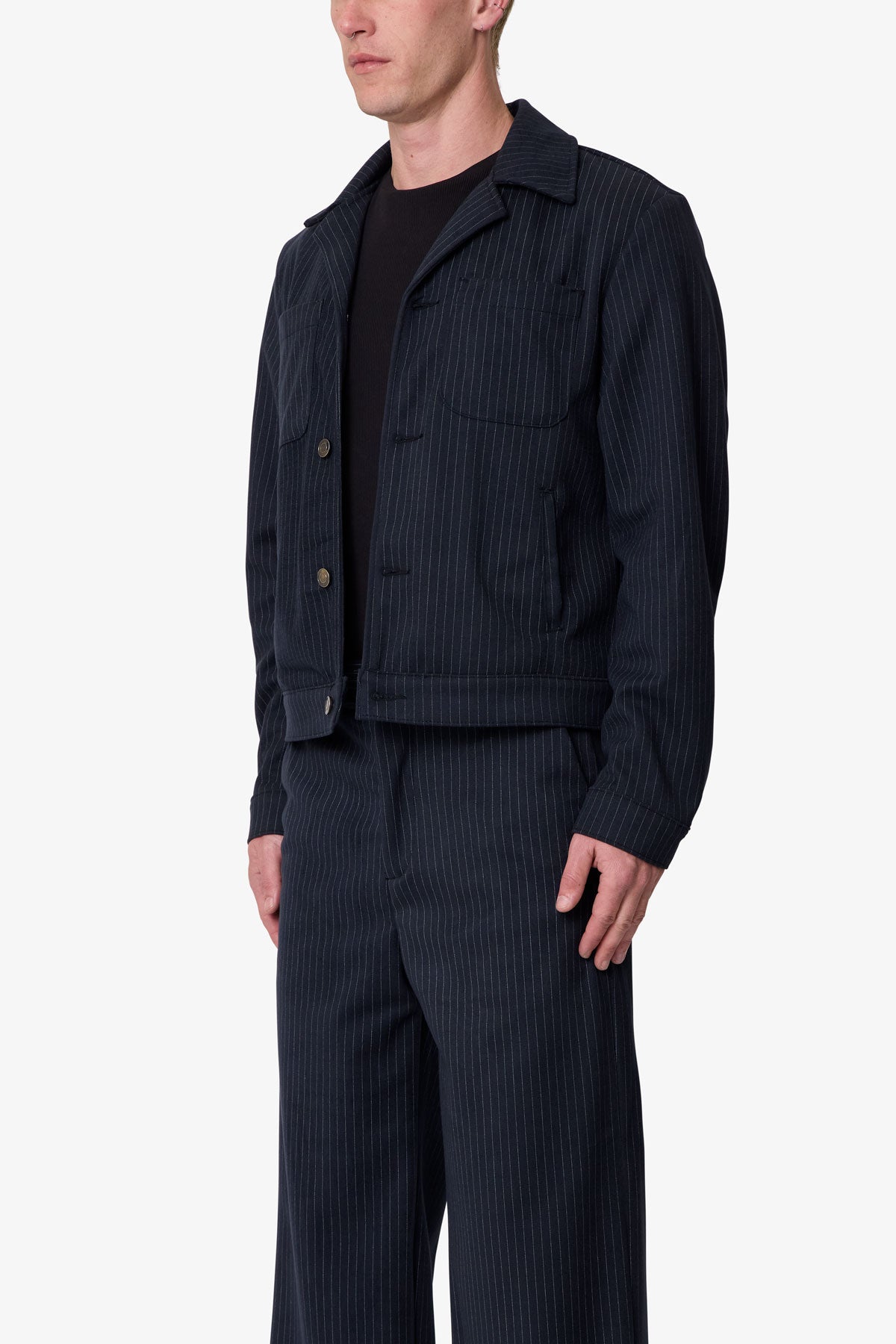Pinstripe Jacket - Black/White