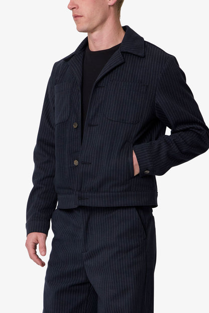 Pinstripe Jacket - Black/White