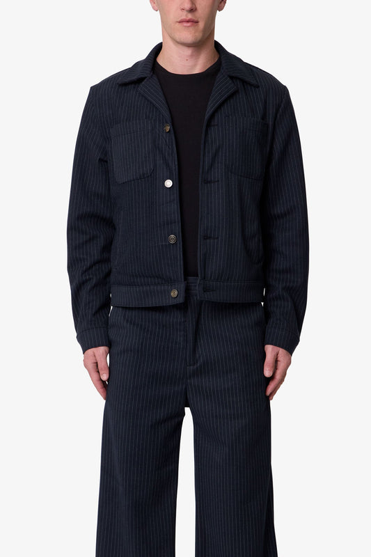 Pinstripe Jacket - Black/White
