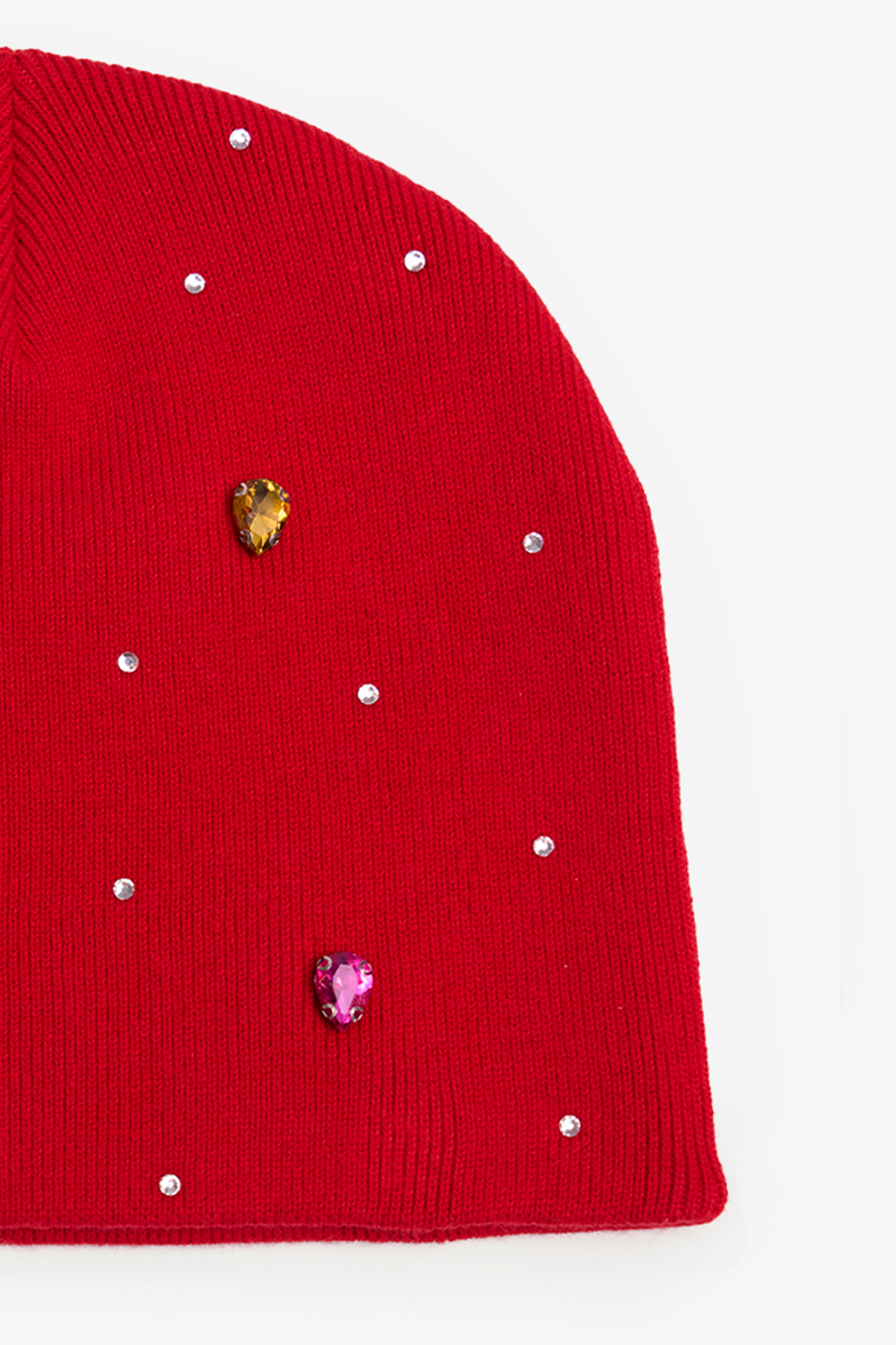 Rhinestone Beanie - Red