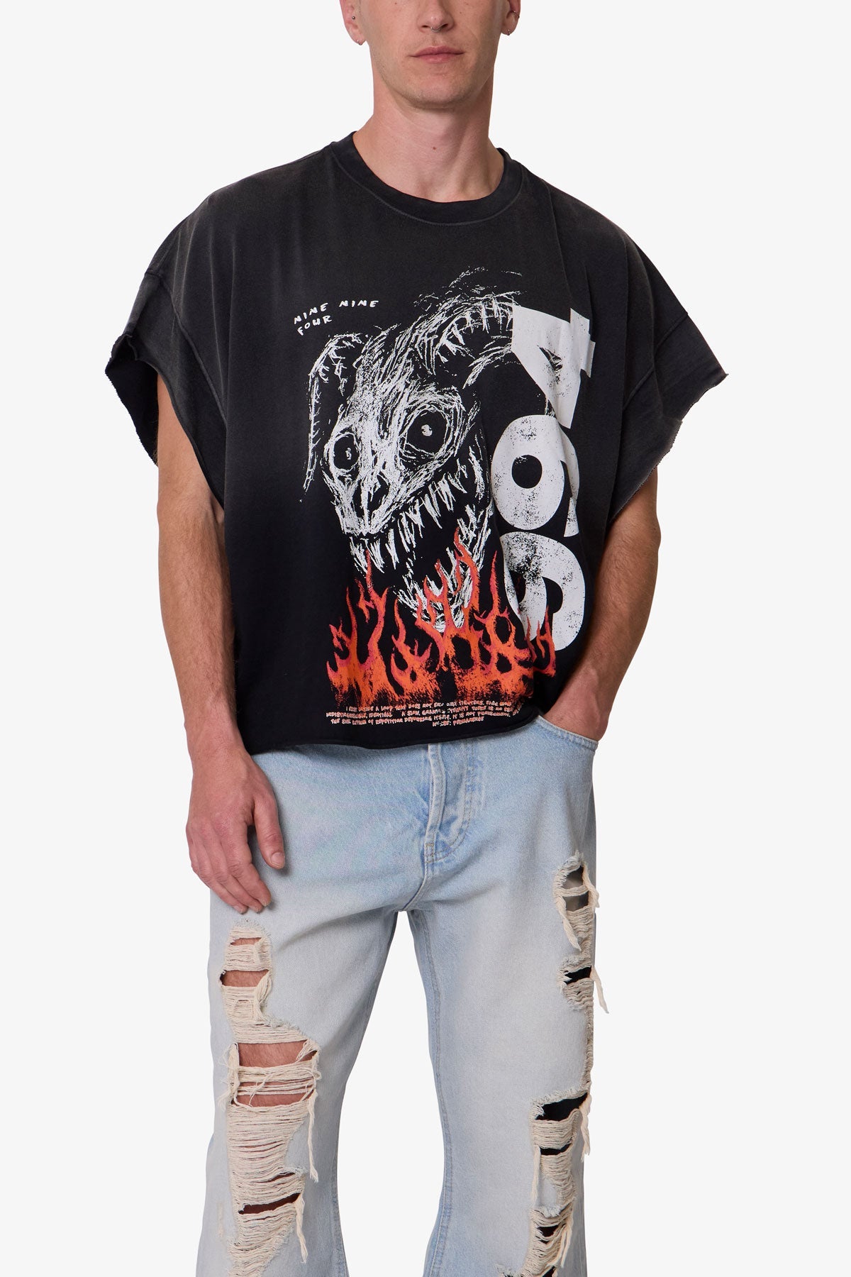Ritual Cut Off Tee - Black