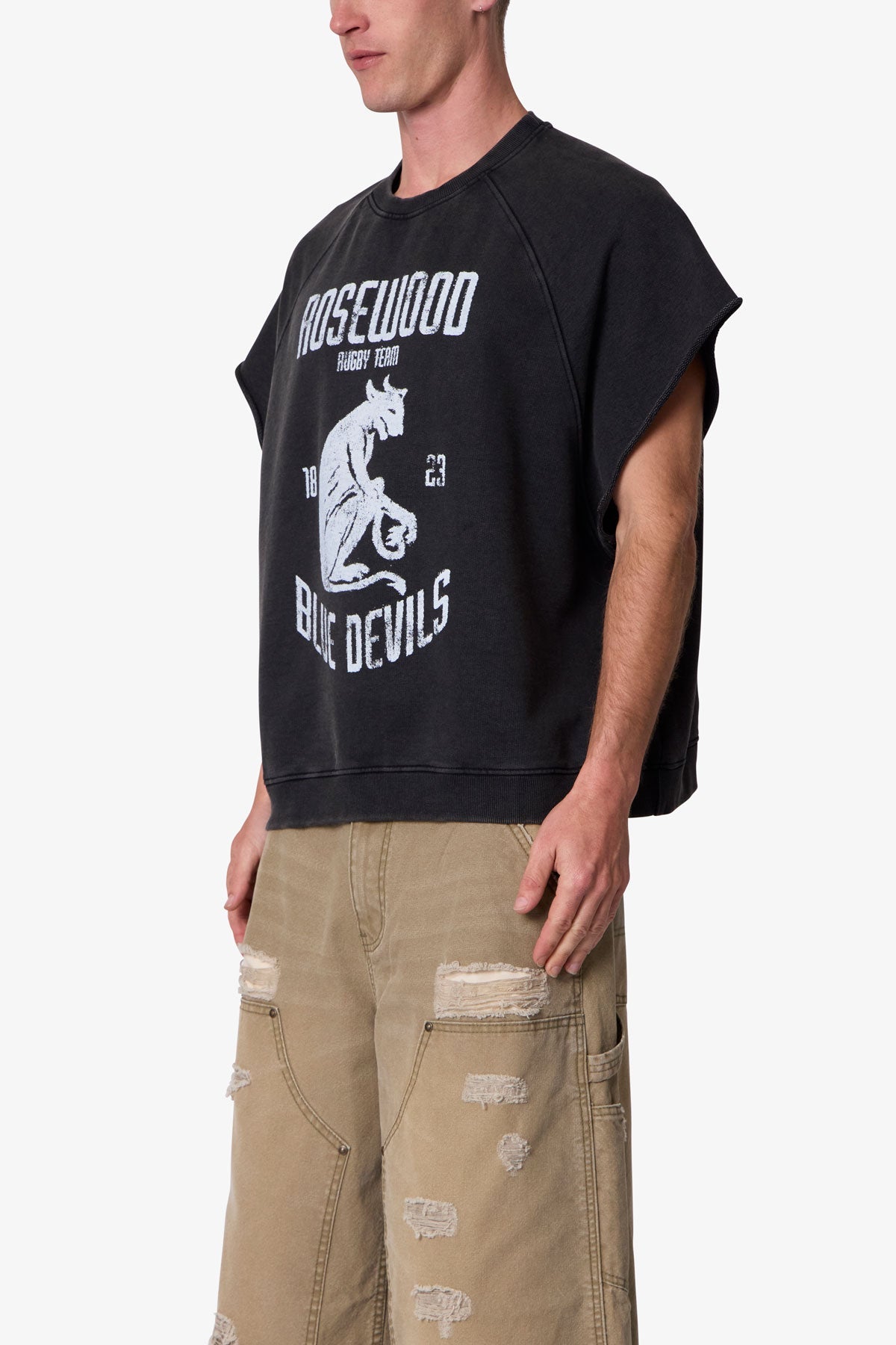 Rosewood Cut Off Tee - Washed Black