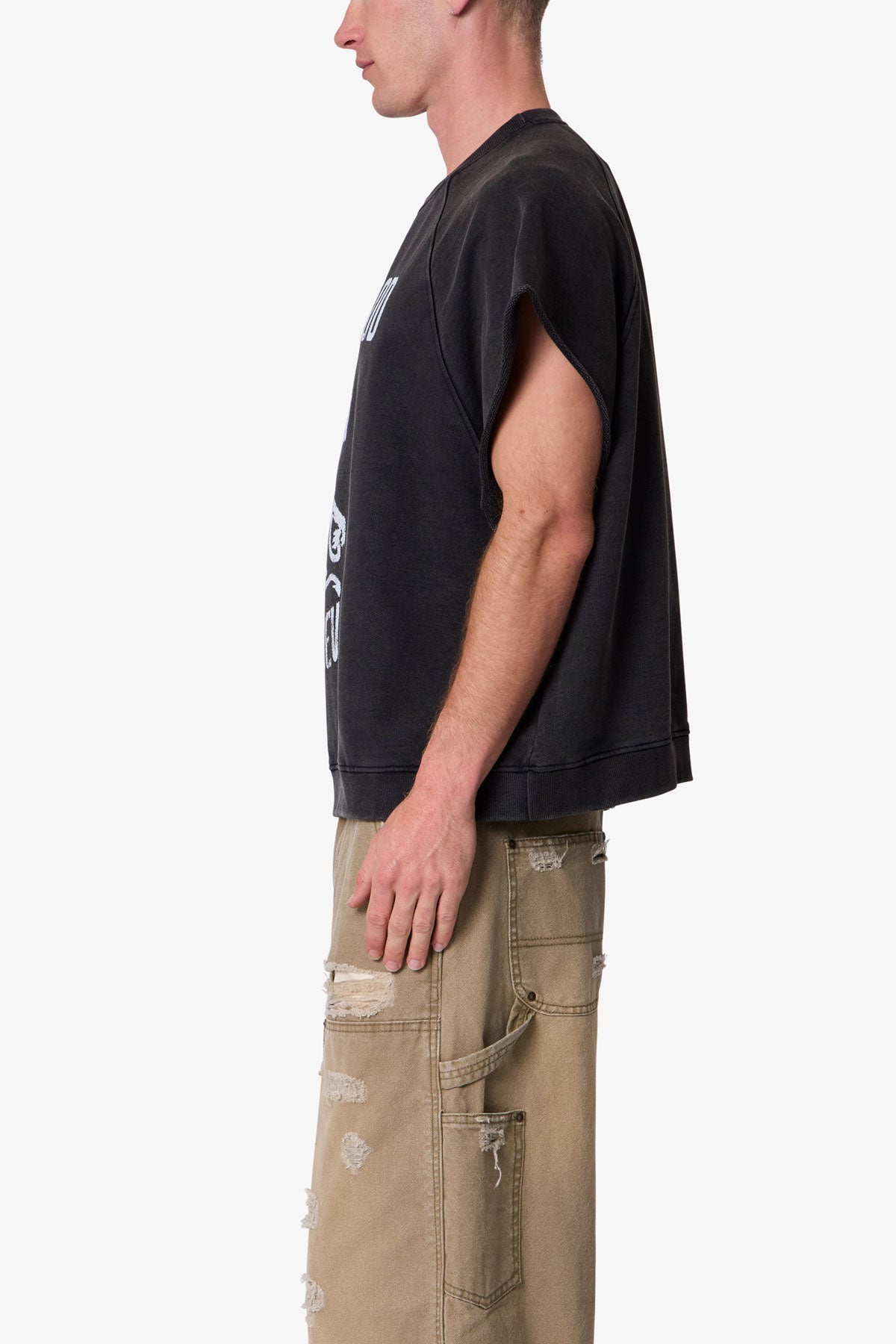 Rosewood Cut Off Tee - Washed Black