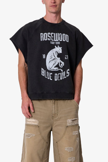 Rosewood Cut Off Tee - Washed Black