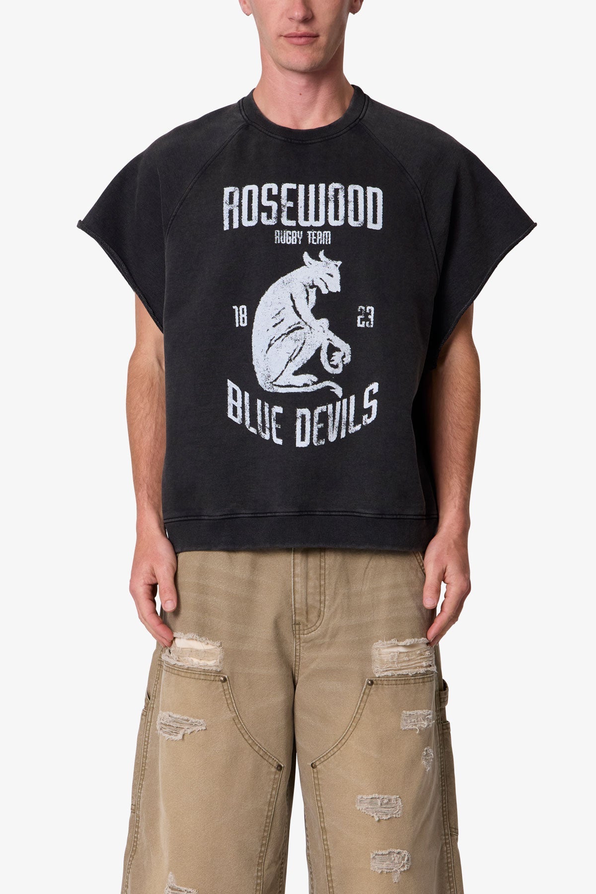 Rosewood Cut Off Tee - Washed Black