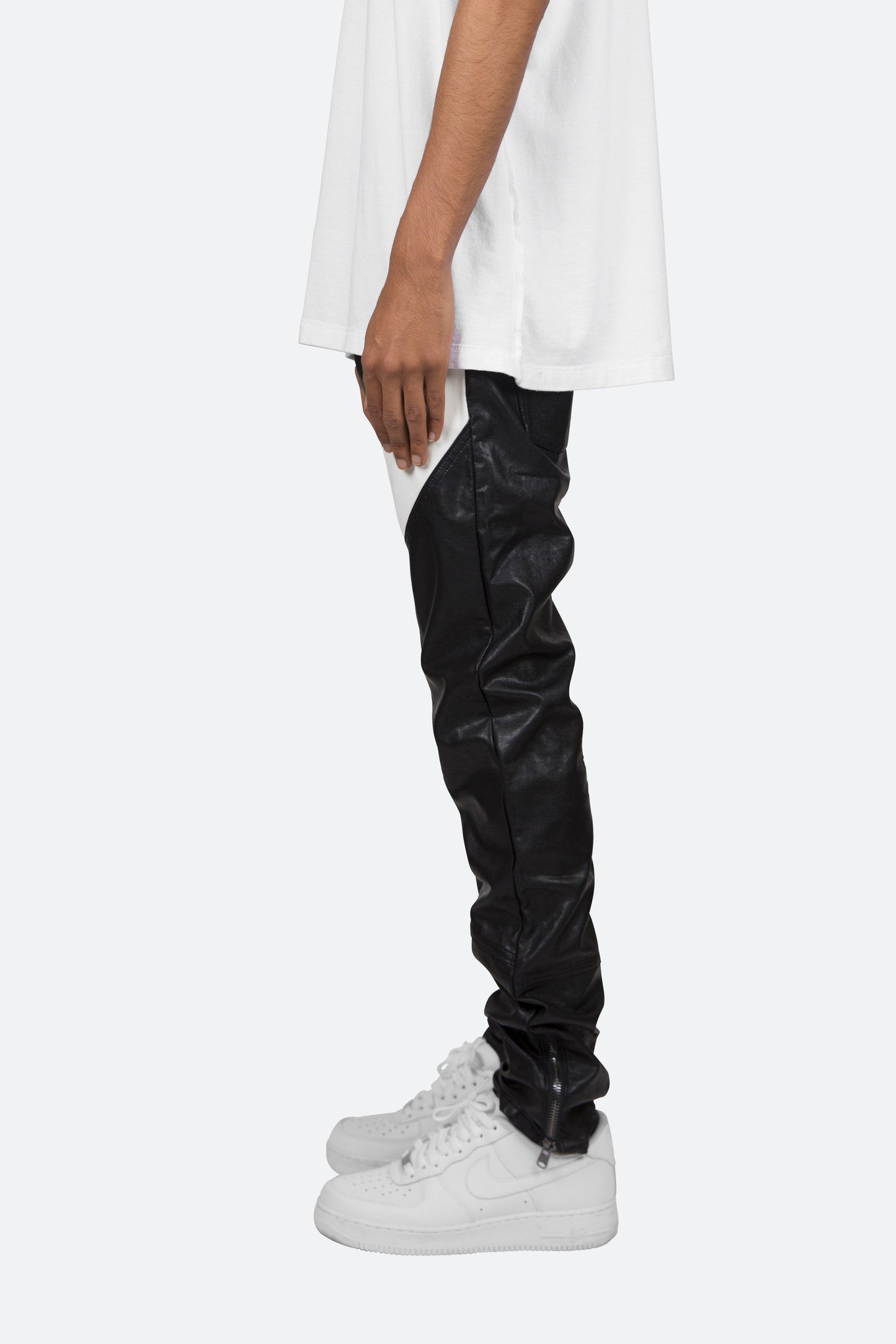 S192 Leather Pants - Black/White