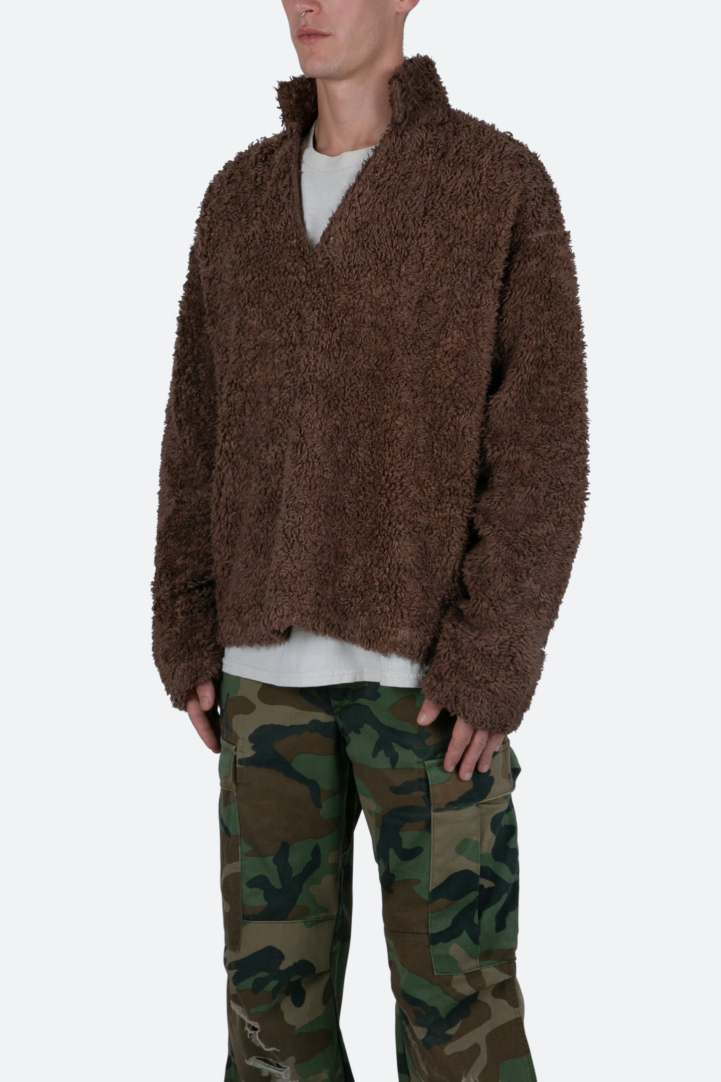 Sherpa Pullover - Brown