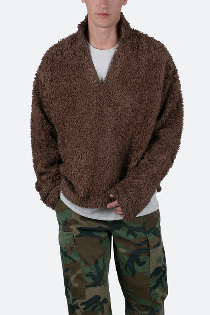 Sherpa Pullover - Brown