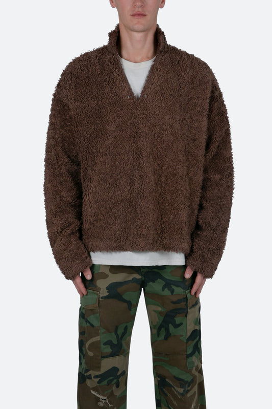 Sherpa Pullover - Brown