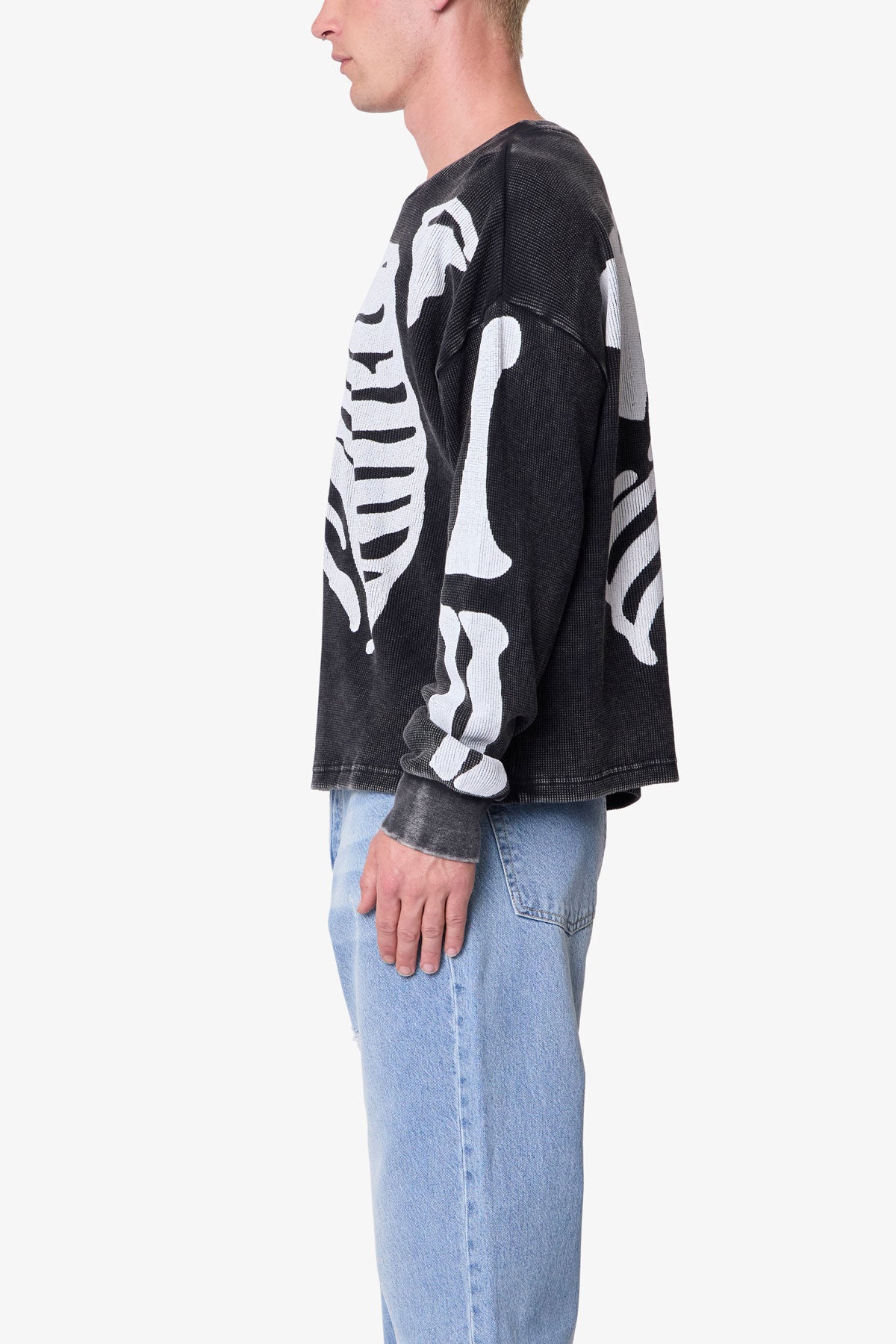 Skeleton Thermal L/S Shirt - Washed Black