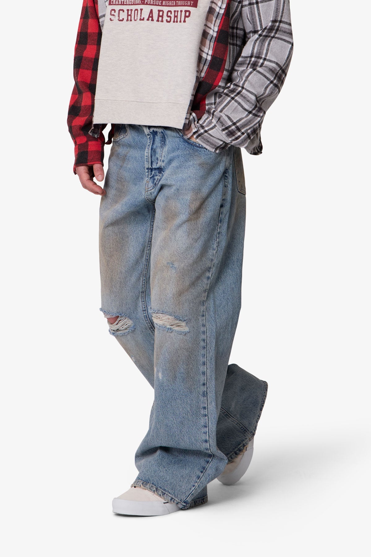 Stained Kick Flare Denim - Western Blue