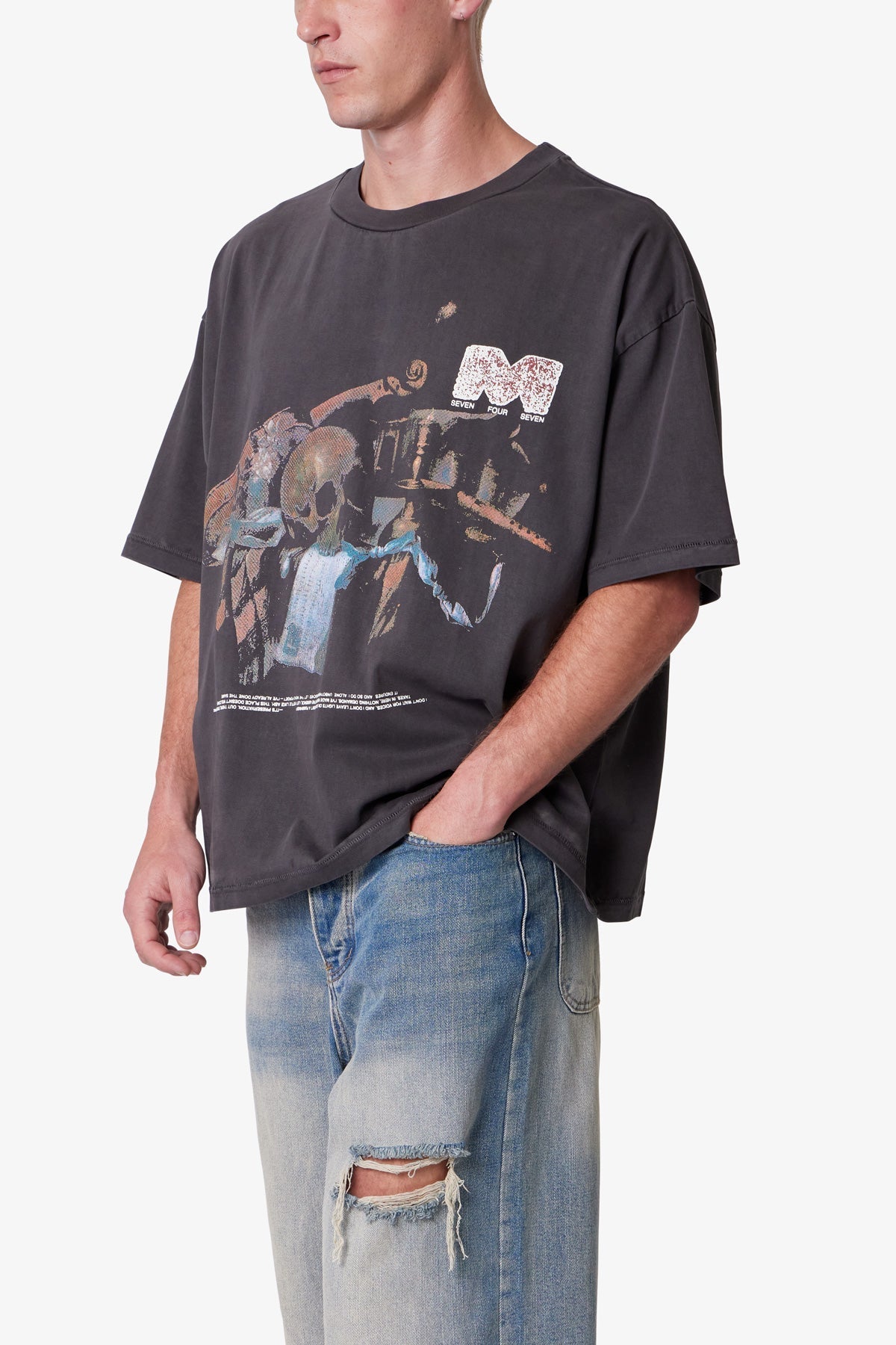 Still Life Printed Tee - Washed Black