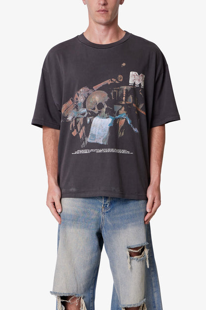 Still Life Printed Tee - Washed Black