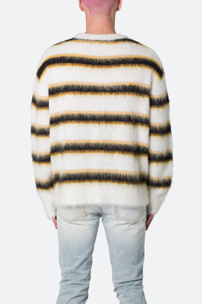 Striped Mohair Sweater - White