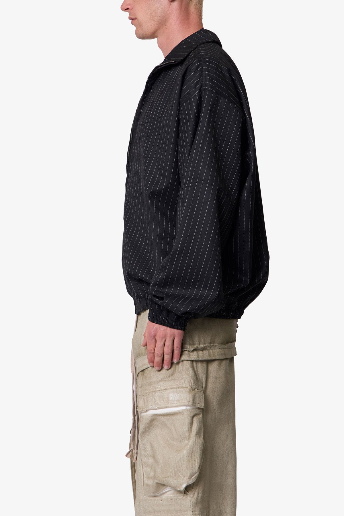 Striped Track Jacket - Black