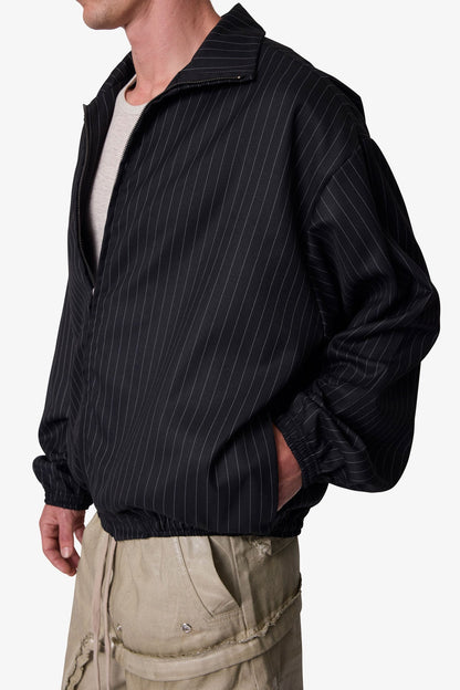 Striped Track Jacket - Black