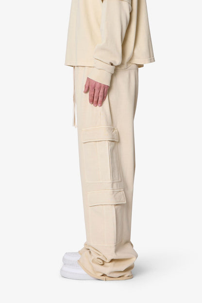 Ultra Baggy Cargo Sweatpants - Off White