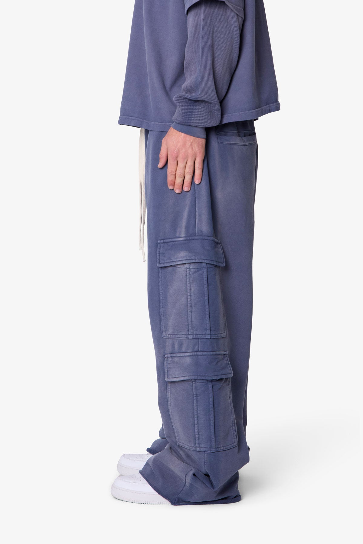 Ultra Baggy Cargo Sweatpants - Washed Navy
