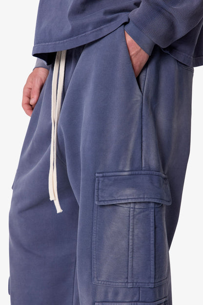 Ultra Baggy Cargo Sweatpants - Washed Navy