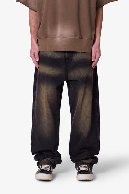 Ultra Baggy Dried Denim - Washed Black