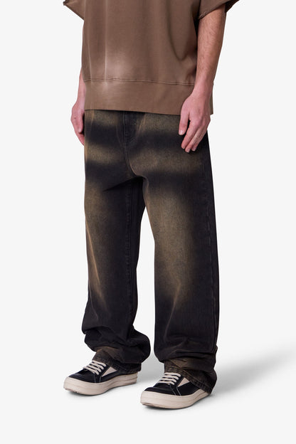 Ultra Baggy Dried Denim - Washed Black