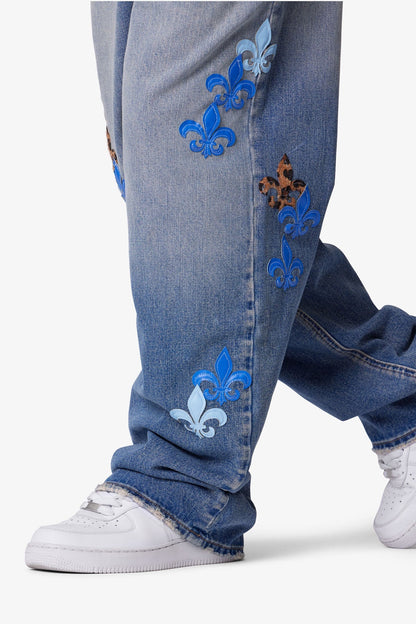 Ultra Baggy Fleur Denim - Blue