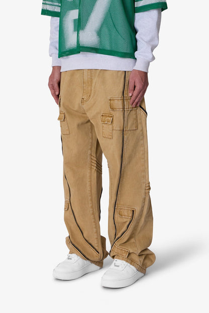 Ultra Baggy Grid Lock Denim - Brown