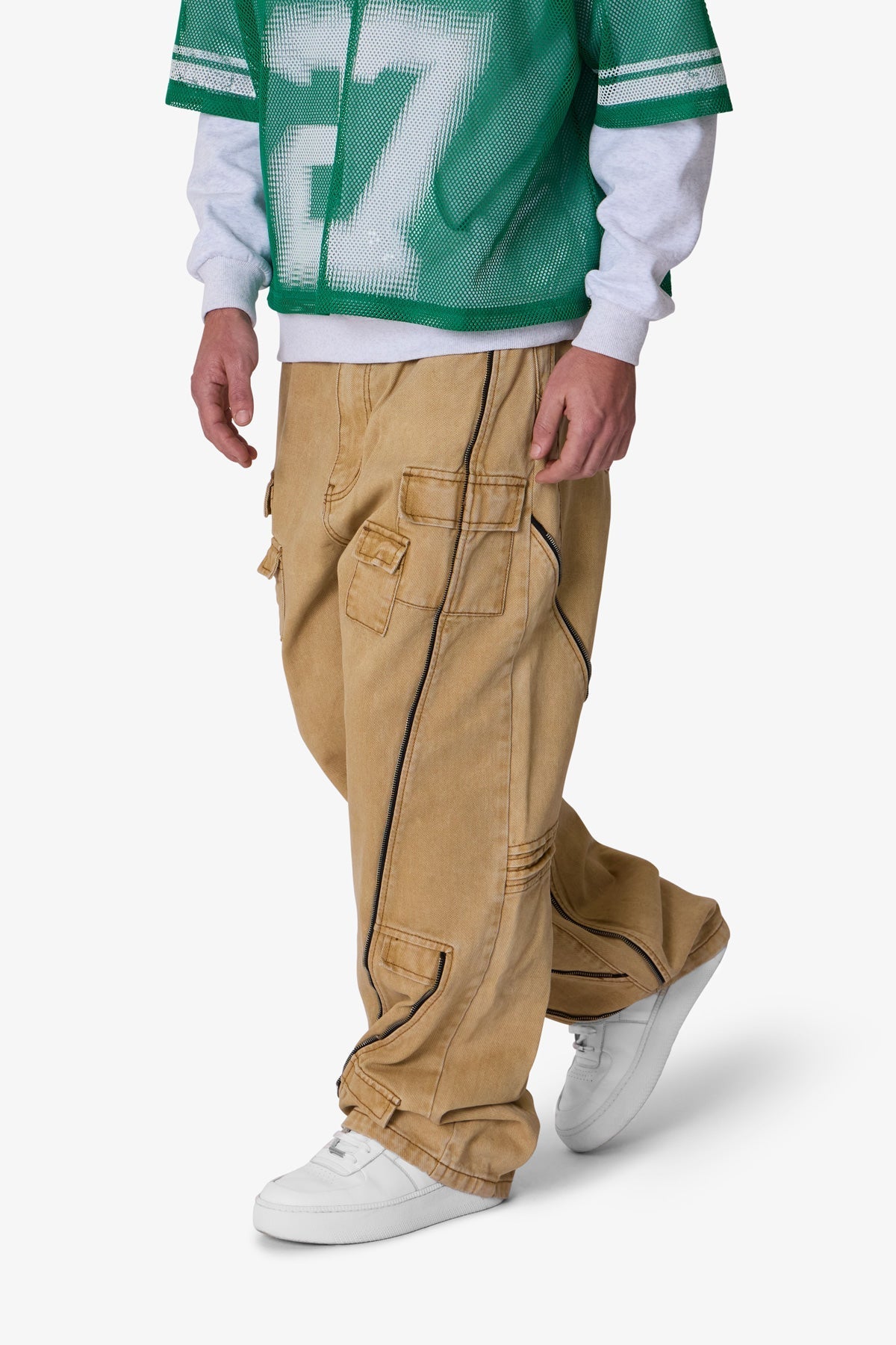 Ultra Baggy Grid Lock Denim - Brown