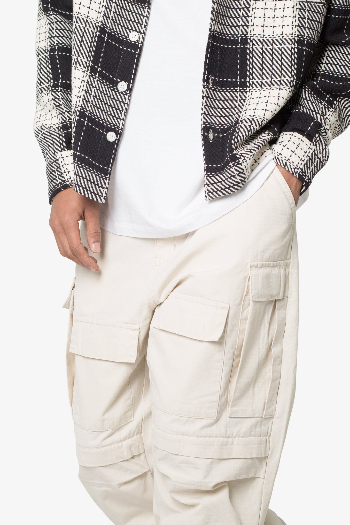 Ultra Baggy Ripstop Cargo Pants - Off White