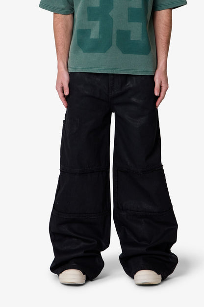 Ultra Wide Waxed Work Pants - Black