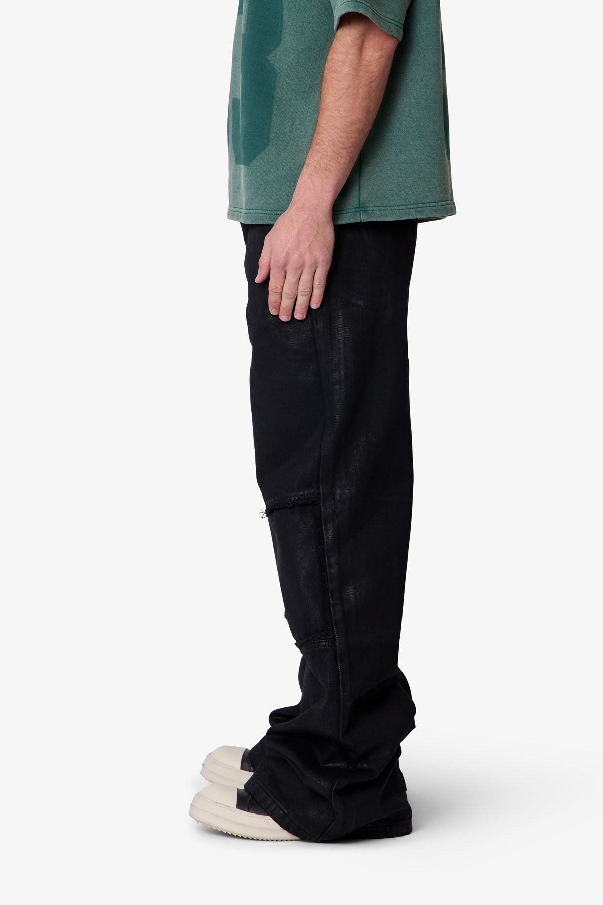 Ultra Wide Waxed Work Pants - Black