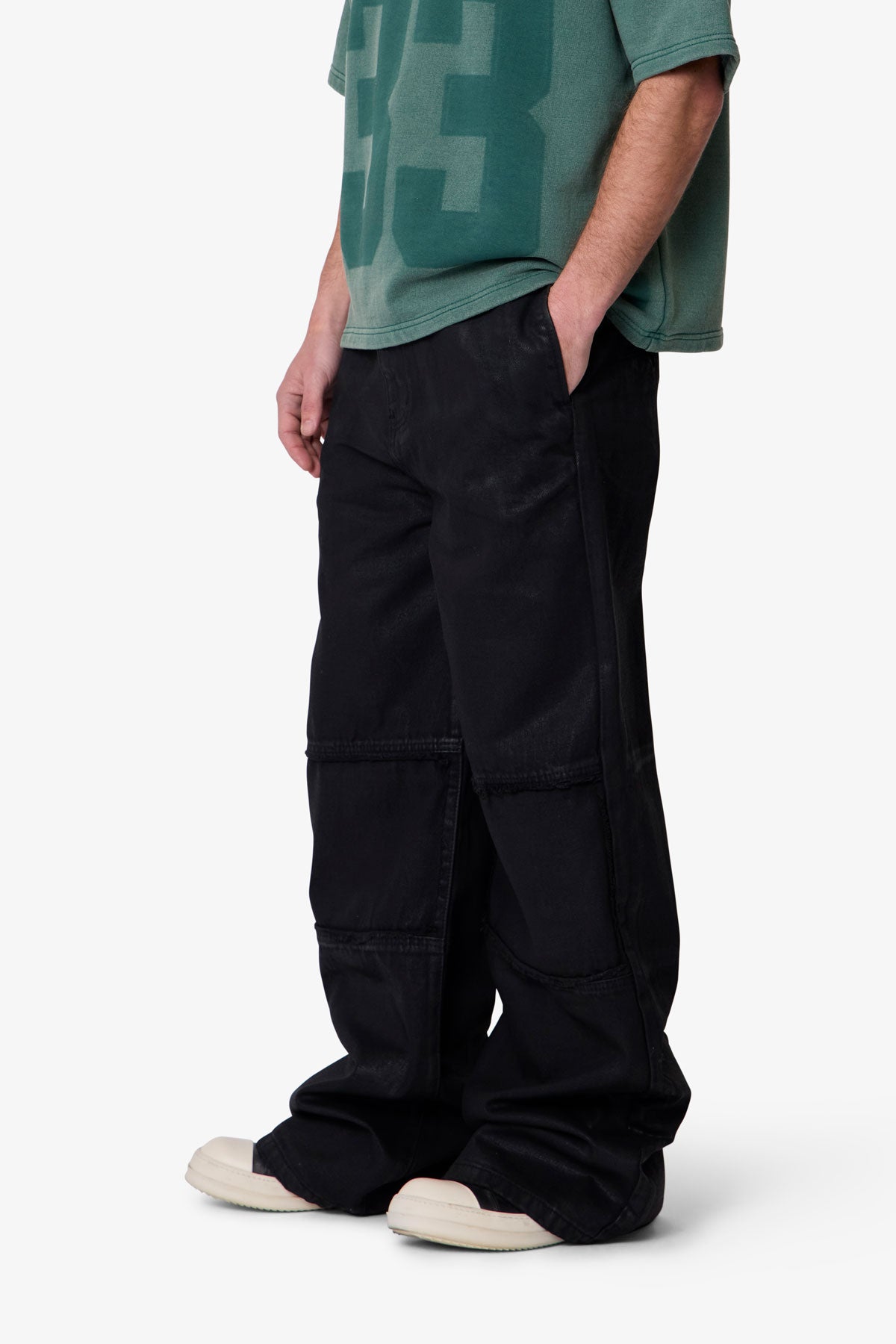 Ultra Wide Waxed Work Pants - Black
