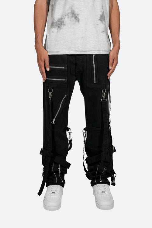 V458 Cargo Baggy Denim - Black