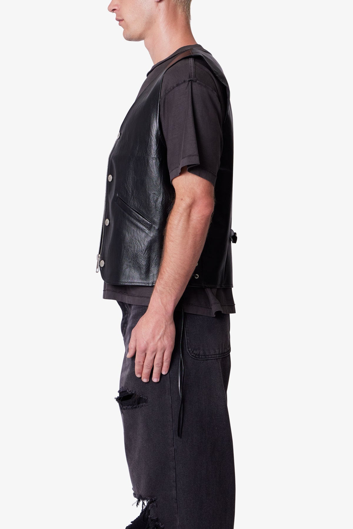 Vintage Biker Vest - Black