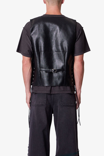 Vintage Biker Vest - Black