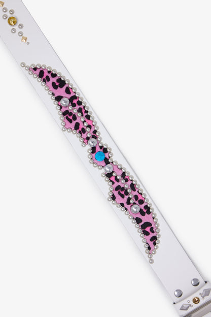 Vintage Python Belt - White/Pink