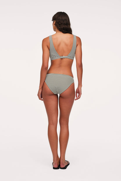 Square Neck Bikini Top | Olive Stripe