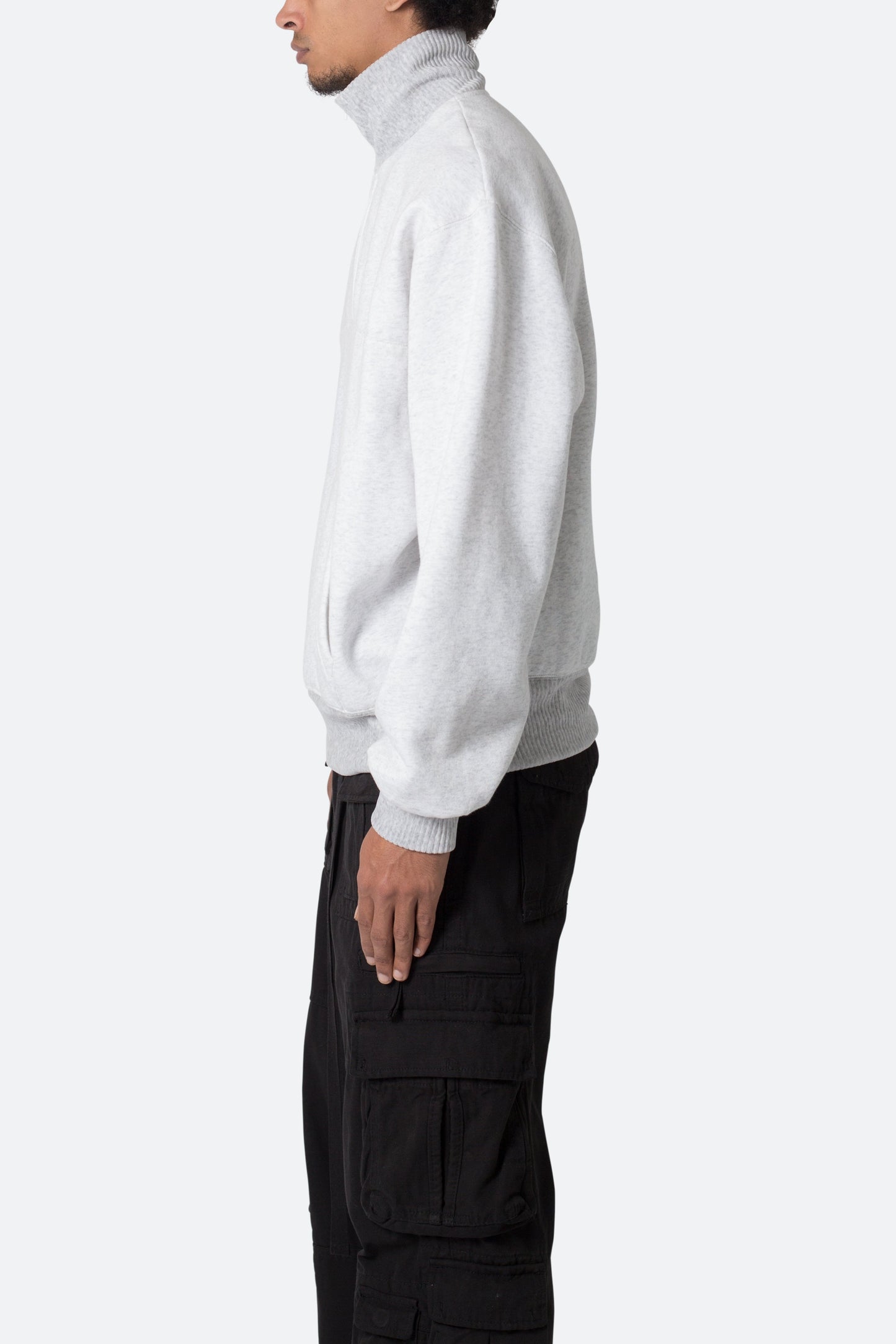 Washed 3/4 Fleece Pullover - Heather Grey